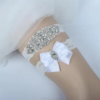 Lowosaiwor Fabrika Kristal Aplike Düğün Jartiyer Gelin El HY101 için Seksi Kadın Bacak Jartiyer Set
