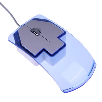 PC Dizüstü için şeffaf Kristal Ok USB Optik Mouse 1200 2 Düğmeleri Bilgisayar Mause LED