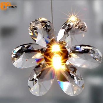 Yeni güzel çiçek kristal ışık modern kolye lamba lustres bar ışık LED