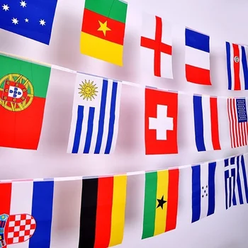 32 Forvet Ulusal Bayrakları Takımı Dize Bayrakları Uçan Futbol Dünya Kupası Bayraklar 2018 Rusya Dünya Kupası Parti Afiş