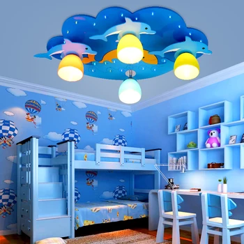 Yaratıcı Karikatür Yunus Çocuk Odası Yatak Odası tavan lambası Modern led erkek ve kız çocuk odası aydınlatma karikatür