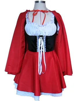 Fantasia Feminina Noel Kostümleri Artı Boyutu Soyunma yüksek Kaliteli Kırmızı Başlıklı Kız Kostümü Fantezi Yetişkin Hallowen 6XL